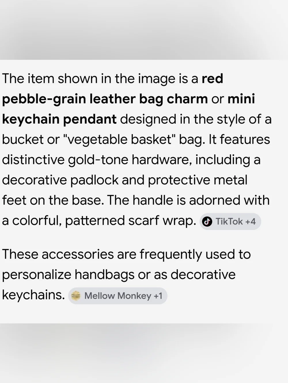 Red Mini Tote Handbag with Gold Accent - Picture 6 of 9